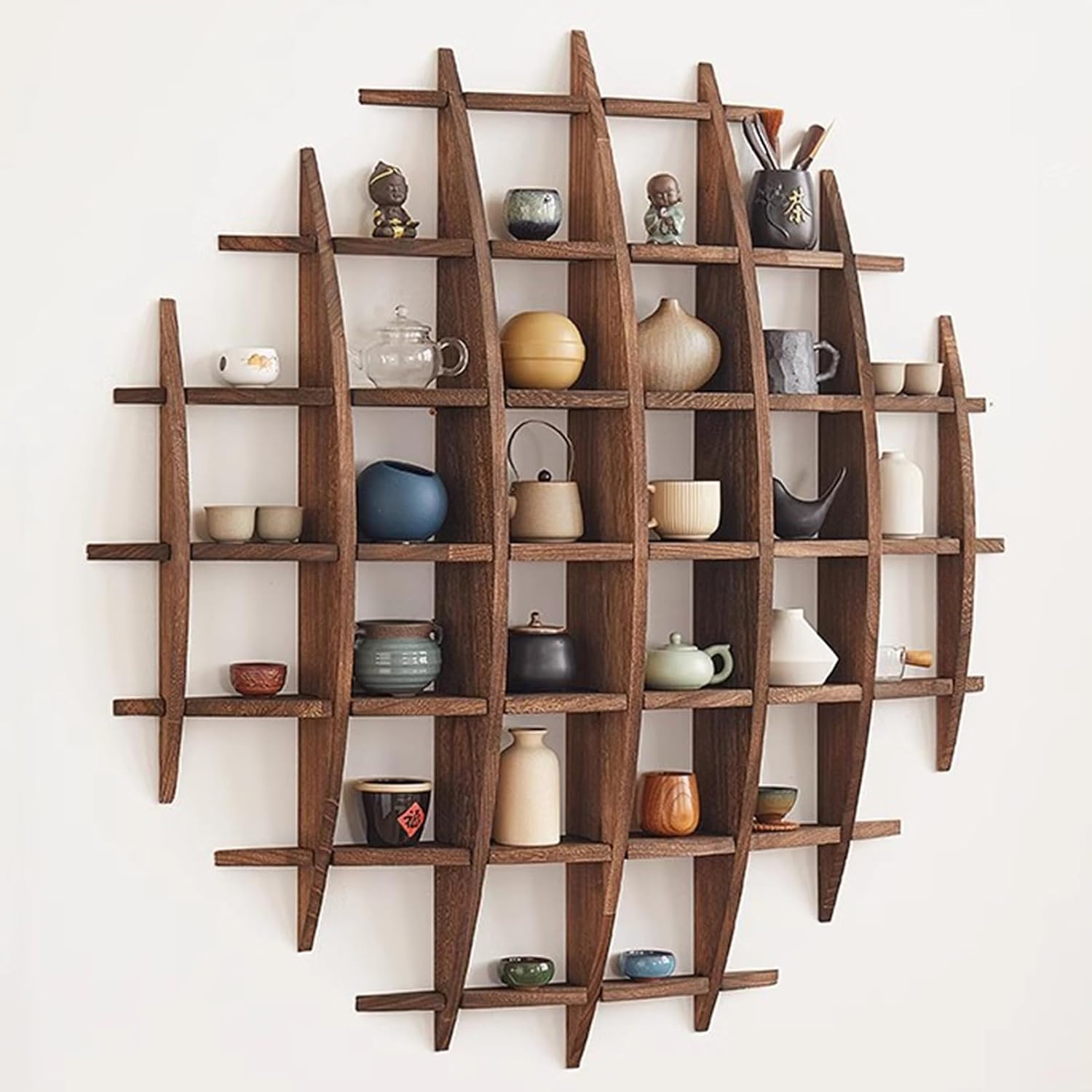Wall Shelf Commercial Kitchen - Masif Ahşap Çin Çay Fincanı Tutucu