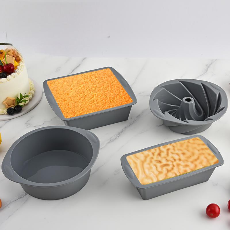 Commercial Kitchen Pans - Silikon Kare 4 Parçalı Kek Kalıbı