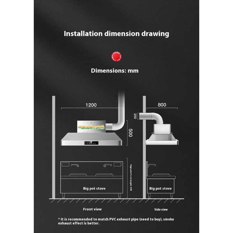 Commercial Kitchen Hoods - Merkezi Mutfak Paslanmaz Çelik Ticari Davlumbaz
