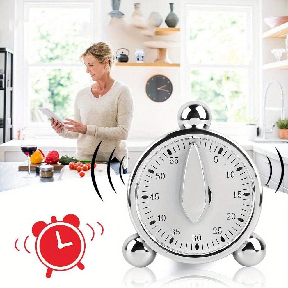 Commercial Kitchen Timer - Görünür Mekanik Zamanlayıcı, 60 Dakikalık Geri
