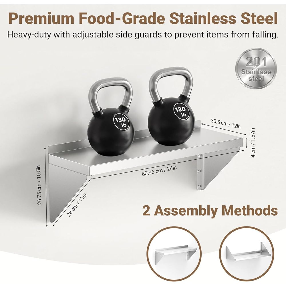 Paslanmaz Çelik Duvar Rafı 12  - Wall Shelf Commercial Kitchen incelemesi ve fiyatı