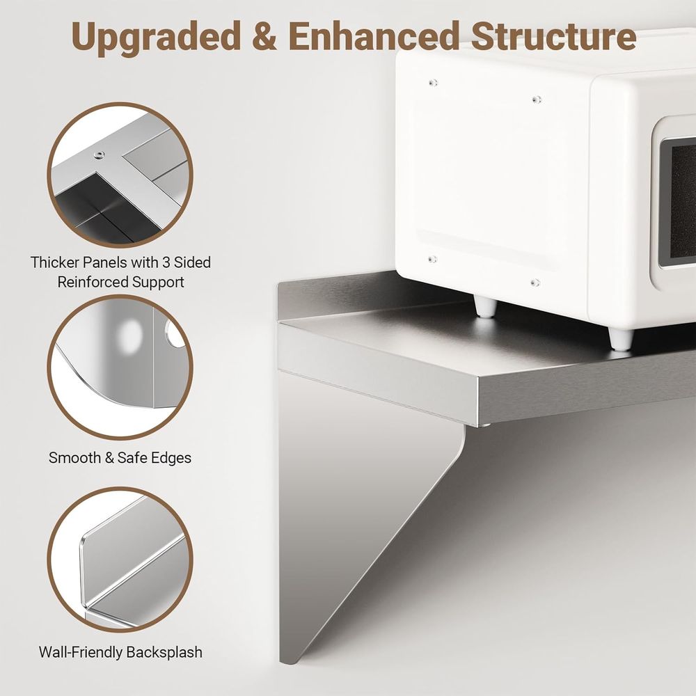 Paslanmaz Çelik Duvar Rafı 12  - Wall Shelf Commercial Kitchen incelemesi ve fiyatı